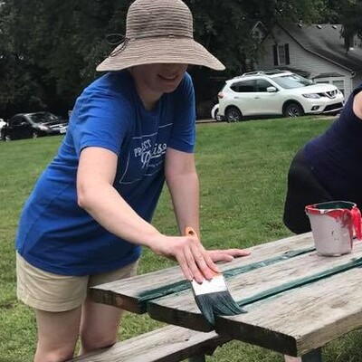 Working on benches at Reisner Park