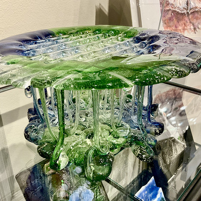 Blue Drip Sculpture by Lorna Garrison