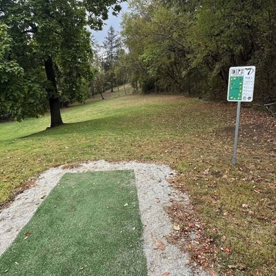 We have put up signs like this for the disc golf course so players can easily use the course.