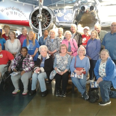 ACKGS members visiting Amelia Earhart Airport Museum
