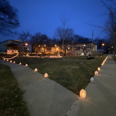 Luminaries shine through the darkness on the longest night of winter.