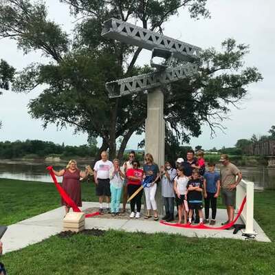 Bridge Sculpture Ribbon Cutting
